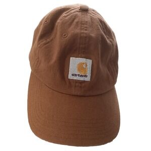 Carhart Hook & Loop Hat Cap Canvas Logo Patch Brown Rugged Professional